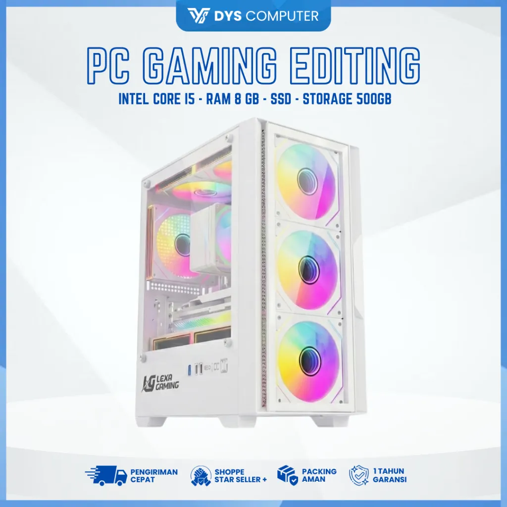 PC Gaming Desain Editing Online Shop I5 / 8GB / 500GB / SSD