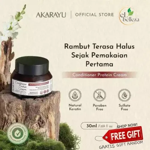 Akarayu Conditioner Protein Cream | Menguatkan Batang Rambut | Melembutkan Rambut | Memperbaiki dan Merawat Rambut Rusak