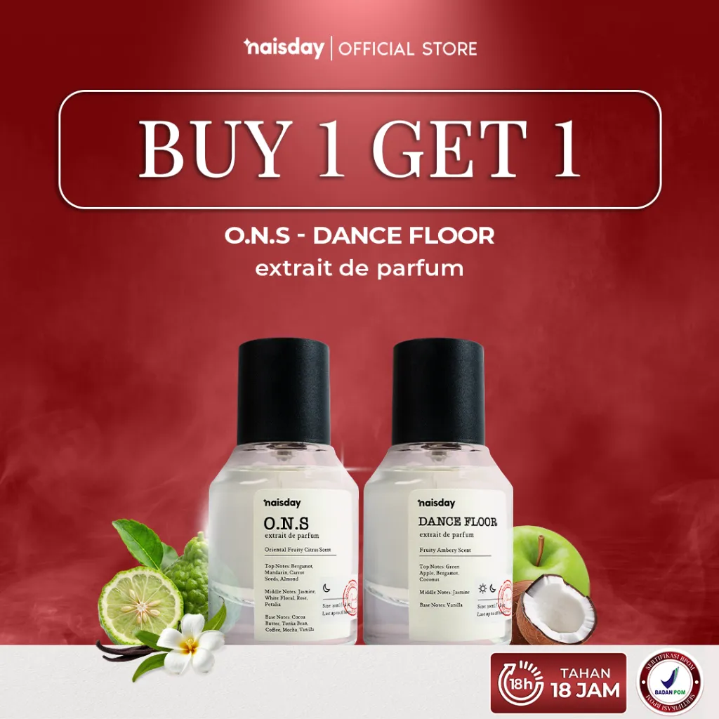 [BEST DEALS] NAISDAY Extrait de Perfume O.N.S + Dance Floor – Parfum Laki-laki Wanita Unisex Extra Long Lasting Minyak Wangi Citrus Almond Tahan Lama Segar Fresh 30ml