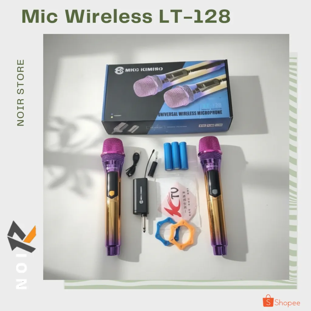 NOIR MIC LT Wireless Rainbow Single Mic Double Mic Variasi Pengisian Tipe Charging