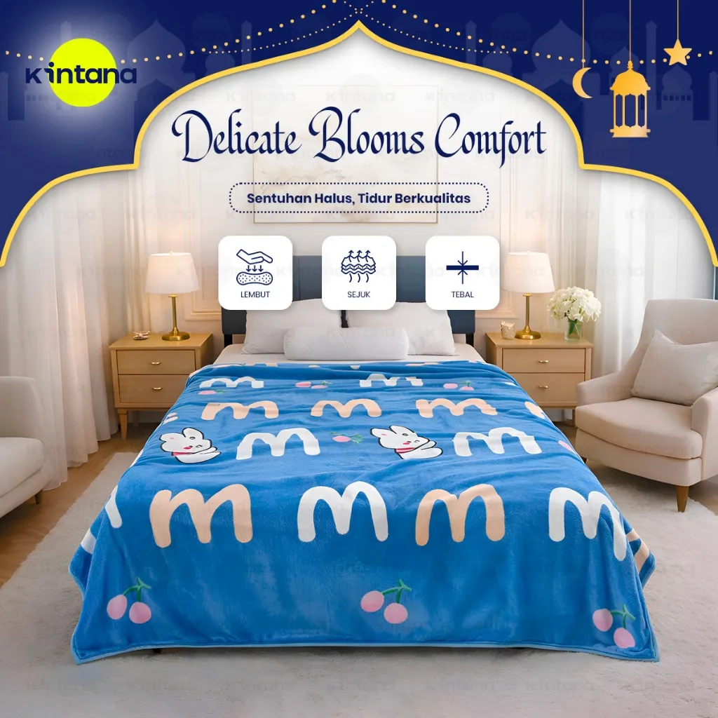 Kintana Selimut Bulu Halus Sweet Character Series Dewasa Anak Bahan Microtex Lembut & Tebal 140X200