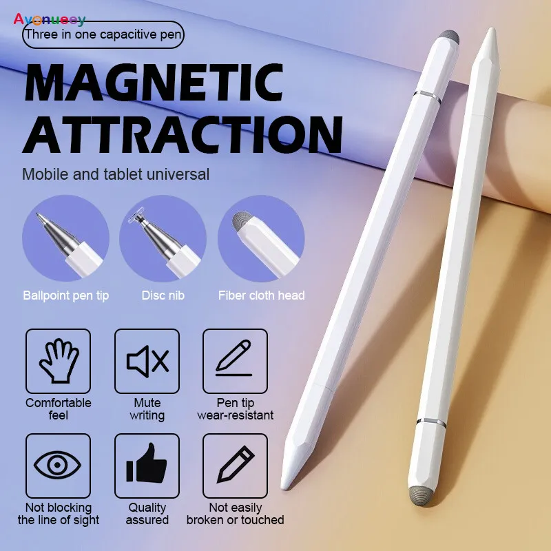 Stylus Magnetik Universal 2 in 1 Touch Screen For IPad Tablet Android IPhone Stylus Pencil Touch Pen Touch Screen Capacitive iPad Cap——AVE