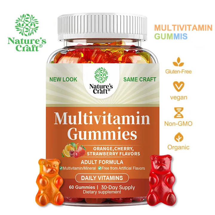 Multivitamin Gummies Supplements vitamins A B C D E  minerals  Zinc and Chromium Increases Immunity Boost Energy 60pcs Multivitamin Permen jeli Vitamin A B C D E Mineral Zinc dan Chromium Meningkatkan Kekebalan Meningkatkan Energi