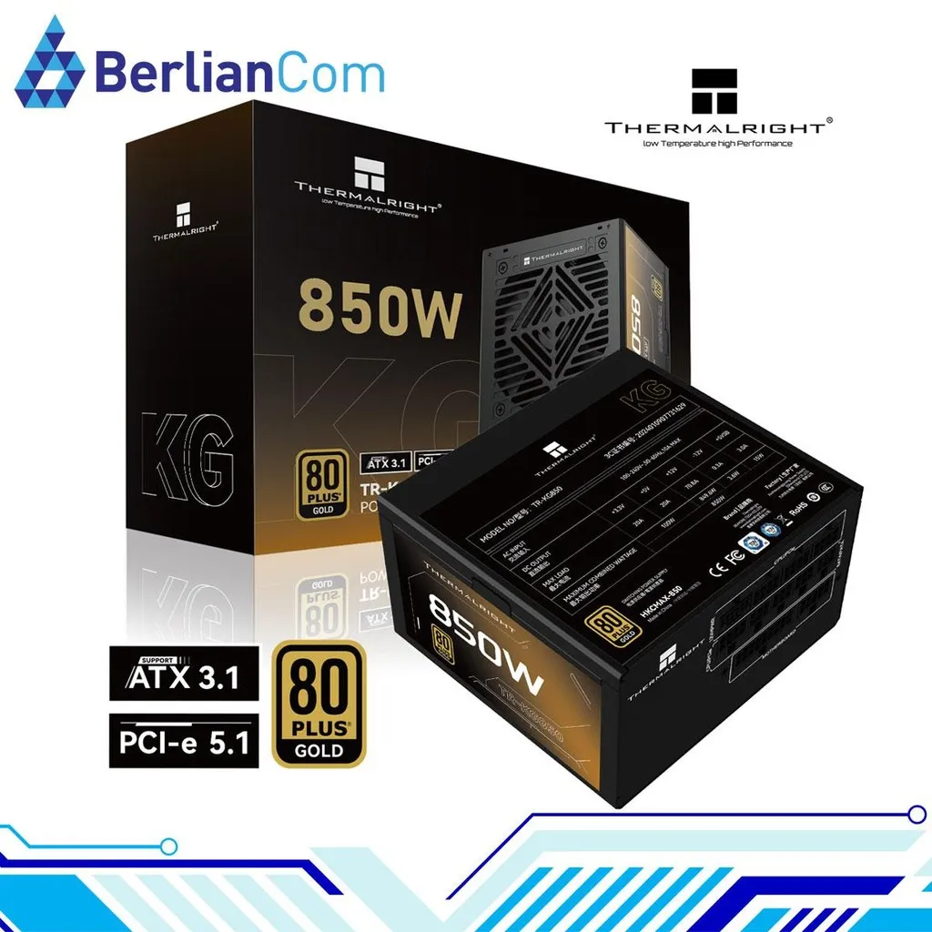 THERMALRIGHT TR-KG850 BLACK ATX3.1 PCIe5.1 850W 80 Plus Gold Full Modular PSU ATX Power Supply