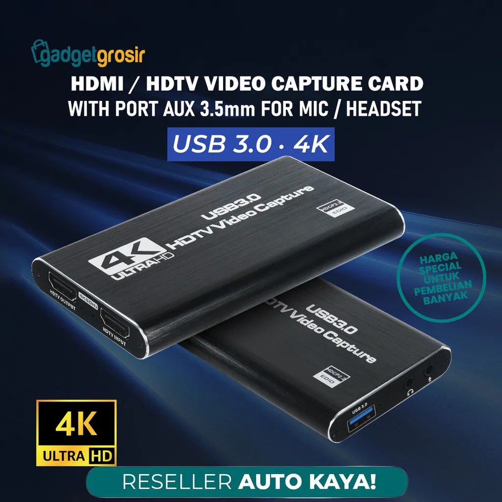 HDMI HDTV Video Capture Card Adapter Record Box USB 3.0 4K 60Hz Support OBS Record Live Streaming Youtube PS4 PS5 Xbox Windows Mac RU900