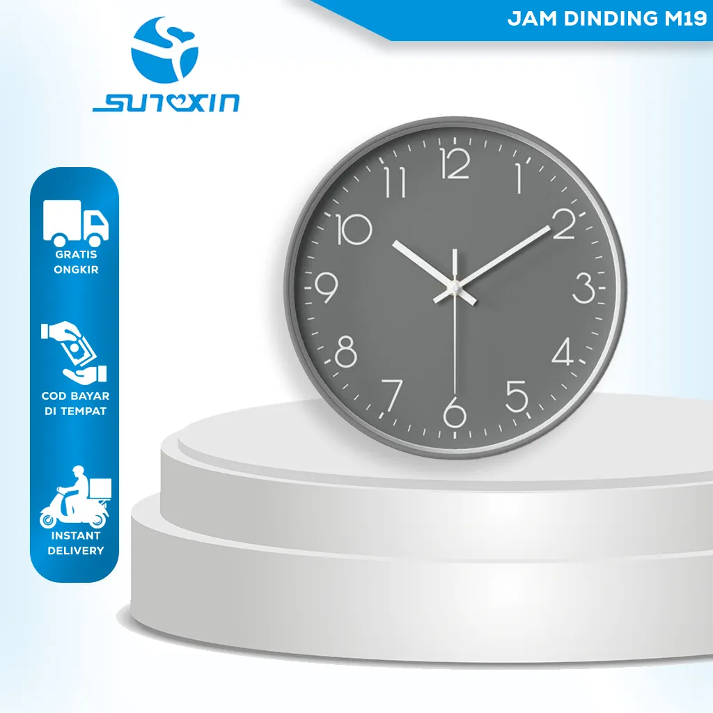 Sunxin Jam Dinding  M19/ Jam dinding aesthetic diameter 30 cm/ Jam dinding tempel