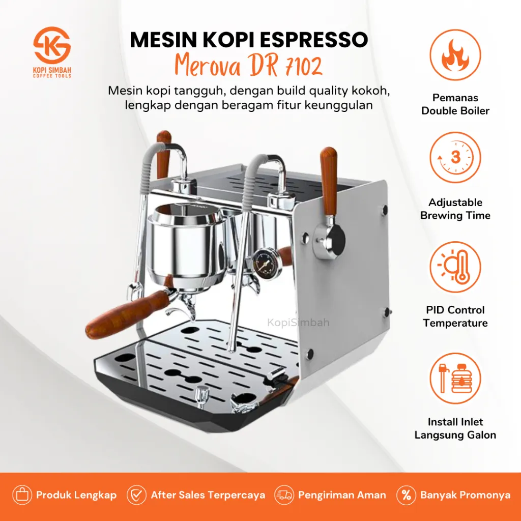 Mesin Kopi Espresso MEROVA DR7102 DR7101 Coffee Maker Machine Alat Seduh Kopi Espreso Gustino DR7106