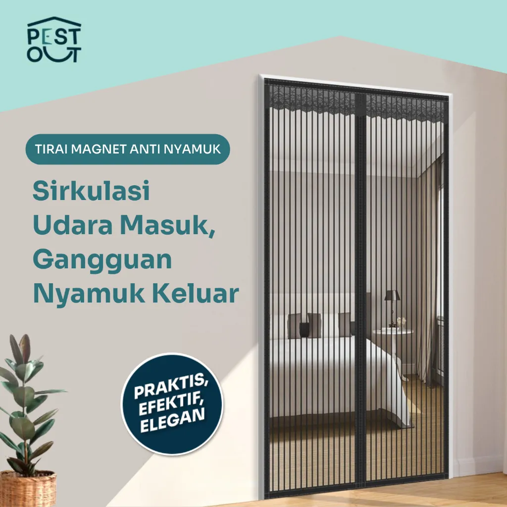 Tirai Pintu Anti Nyamuk Magnetic Stripe Screen Door Tirai Magnet Anti Nyamuk