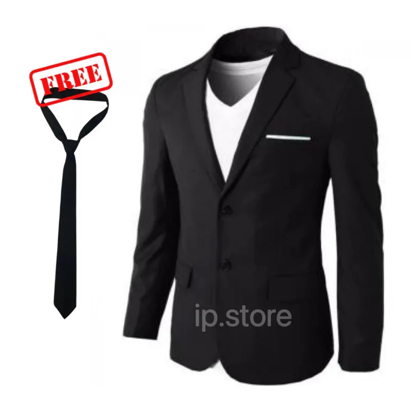 Jas Blazer Pria Hitam kancing 2 Slimfit Formal Premium