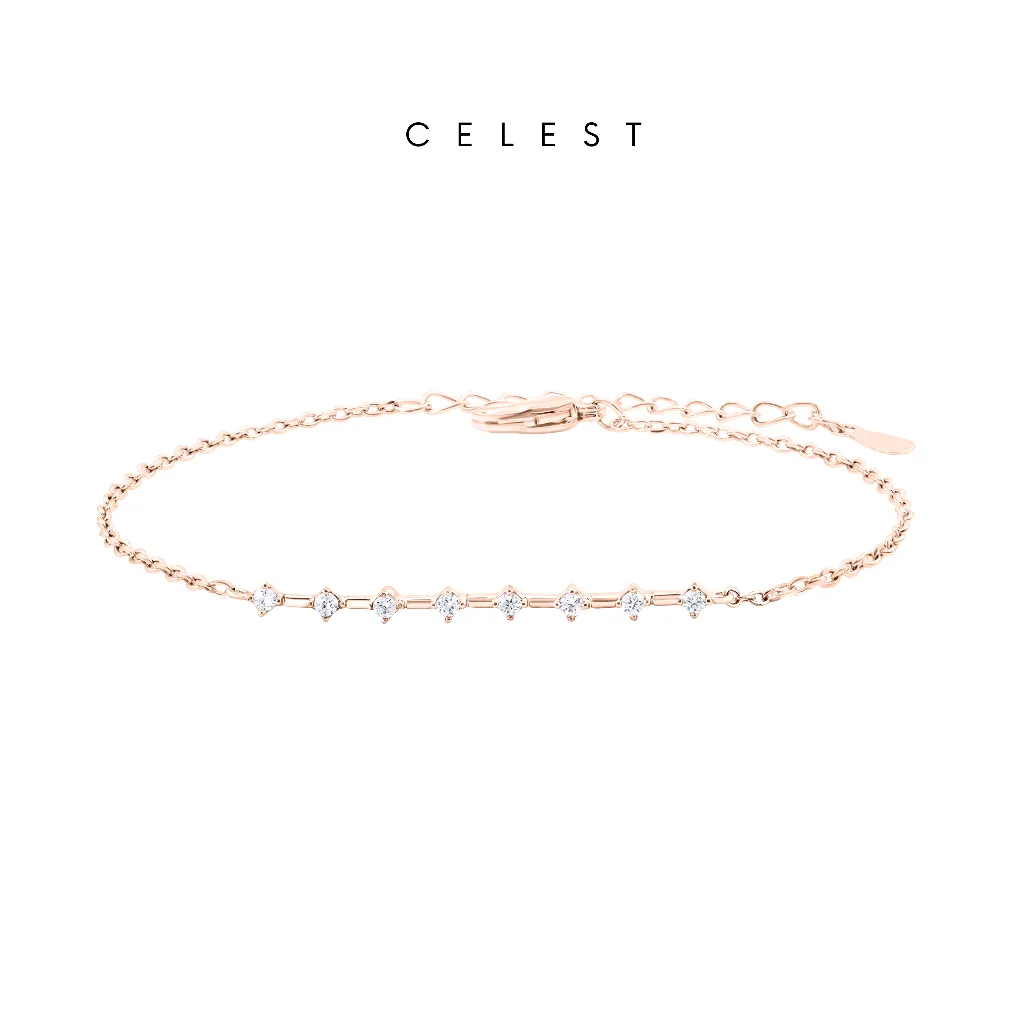 Celest - Constella Rose Gold Bracelet Jewelry (Adjustable) | Gelang Emas Asli 18K Bersertifikat | Perhiasan Lapis Emas 18 Karat Gold Plated | Kado Aksesoris Pernikahan Anniversary Ulang Tahun | Gift Box Mewah