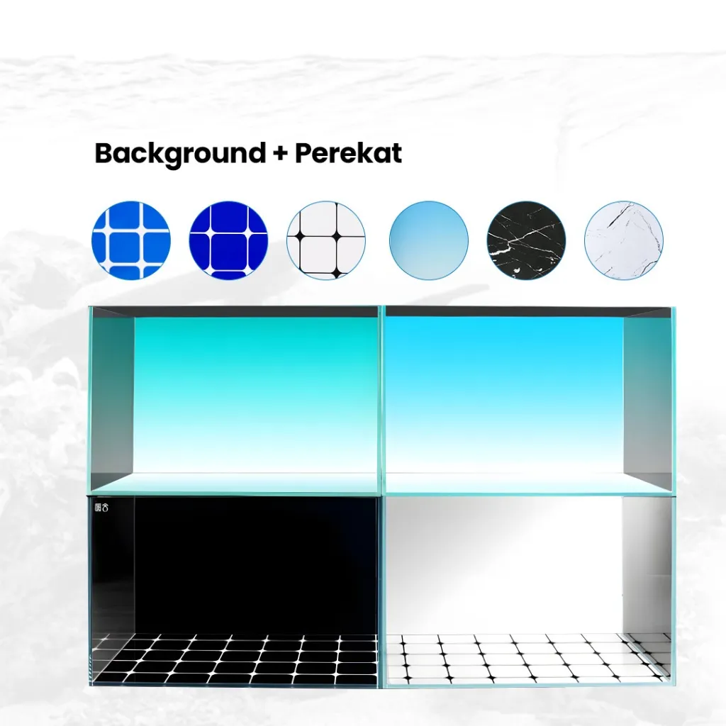 Background Aquarium Sticker Skotlet Kotak Kotak Lebar 61cm Nataqua