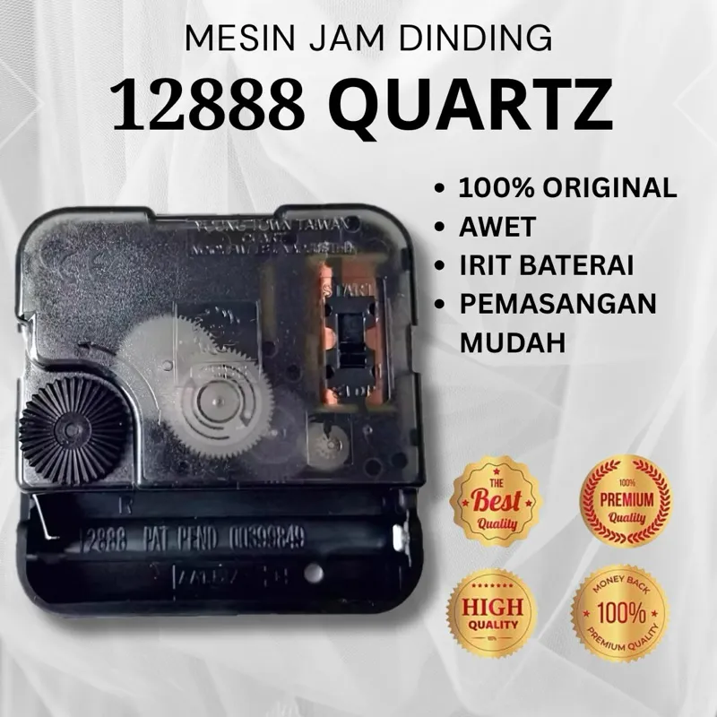 Mesin Jam Dinding QUARTZ ON-OFF 12888 ASLI, Kwalitas Paling bagus