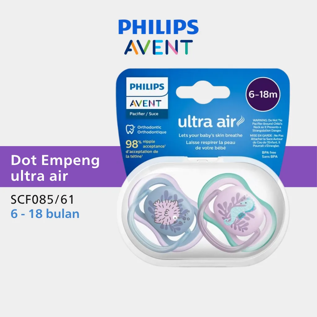 Philips Avent Soother Air 0-6m - Empeng Bayi SCF085/58|SCF085/59|SCF085/60|SCF085/61