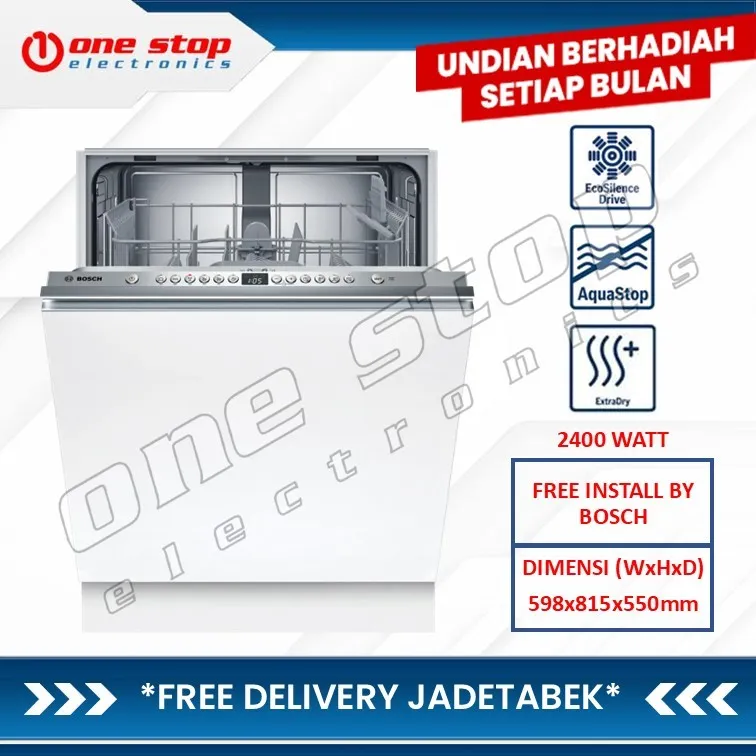 BOSCH SMV26AX00Q Fully-Integrated Dishwasher / Mesin Pencuci Piring tanam 60cm Series 2