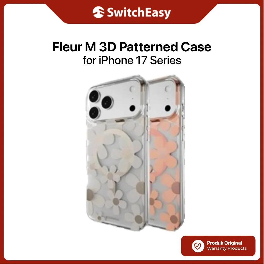 Case iPhone 17 Pro Max 17 Pro Switcheasy Floral Fleur M 3D Magsafe Patterned Shockproof