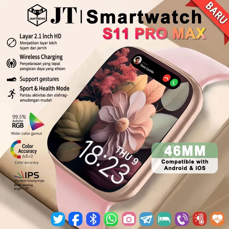 JAMTREND Smartwatch Serie S10 Smart Watch S10 Jam Pintar Olahraga Bluetooth 2.1"HD AMOLED Display GPS NFC Waterproof Bluetooth Call Smartwatch wanita pria wireless charging Dan Ganti Wallpapper Jam Tangan Smartwatch Jam Tangan Wanita