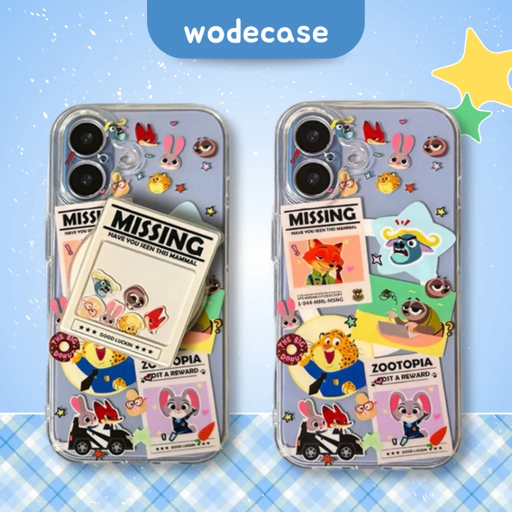 WODECASE Lost Pets Zootopia Magsafe Protective Case Softcase dan Griptok Magnetic untuk iPhone 13 14 15 16 17 Pro Max