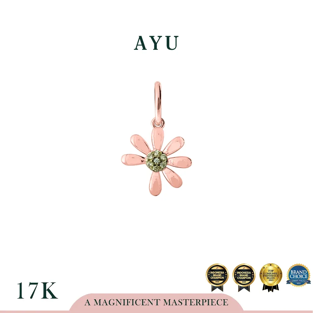 AYU Liontin Emas - Small Golden G Daisy Pendant 17k Rose & White Gold