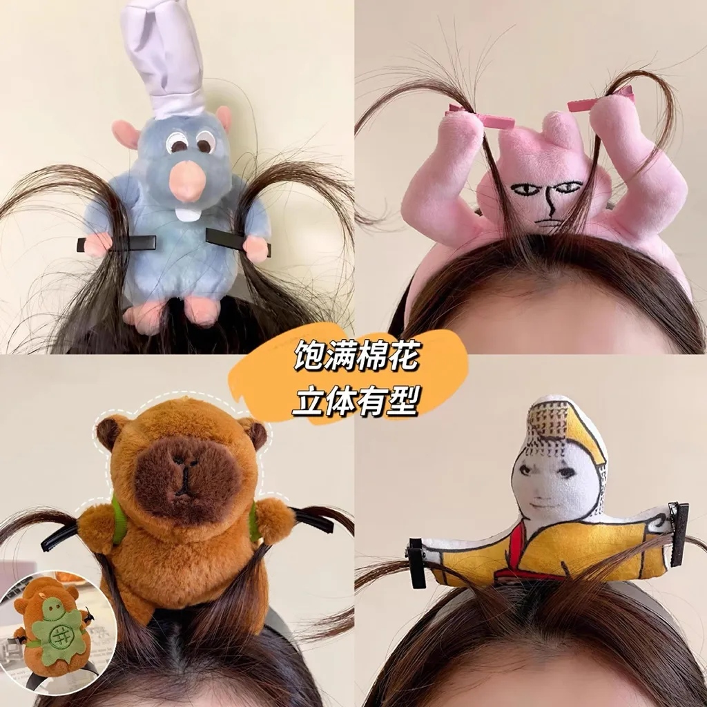 (N-057) Aksesoris rambut lucu, Bando kartun lucu, Funny Cute Headband/ Bando Kekinian Motif Peace Thumbs Up Bando Lucu Gerakan Hati, 2 Jempol Bando Unik Premium
