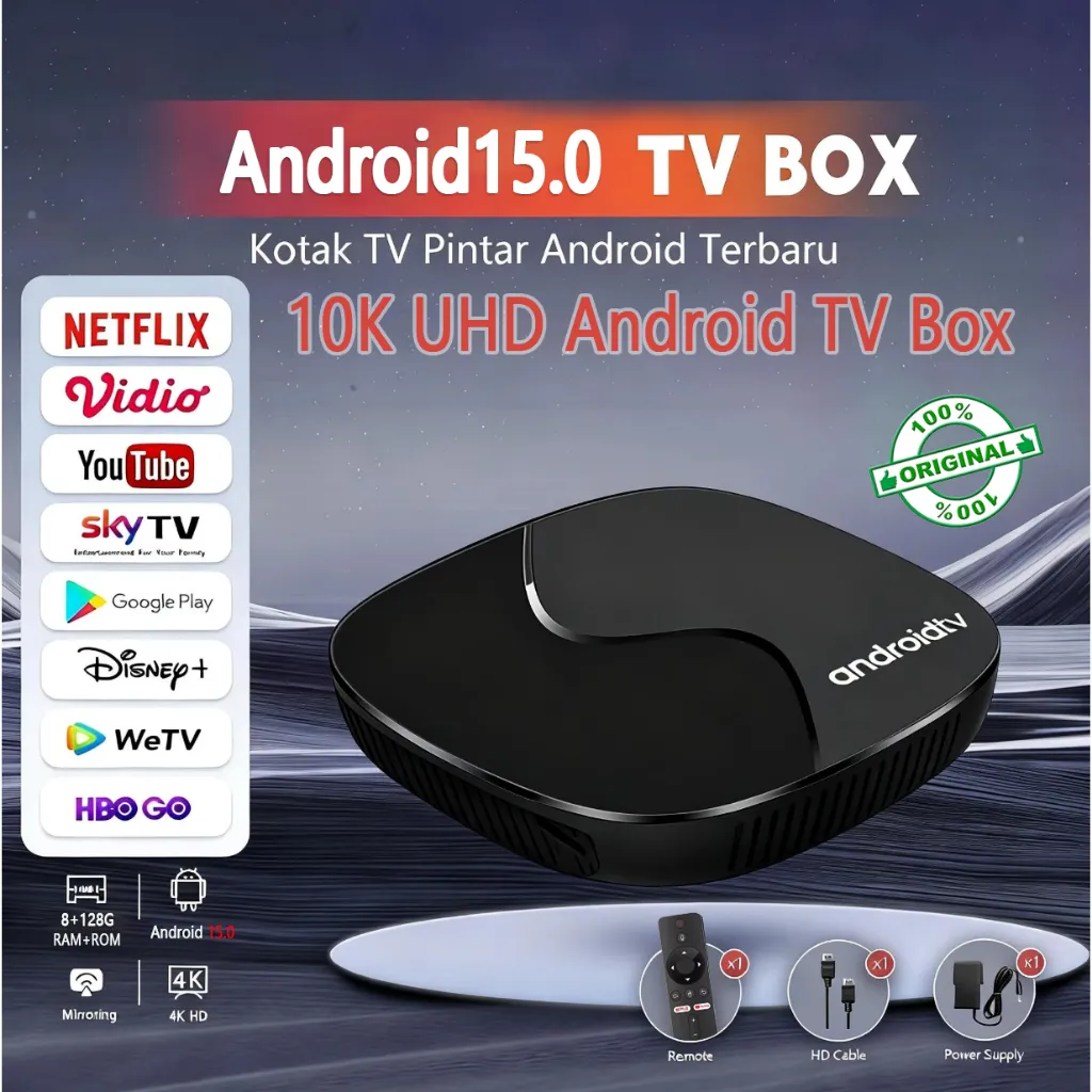Android TV Box Ultra 15.0 8GB 128GB Support Netflix YouTube 4K 8K Smart TV BOX WiFi 5G Bluetooth OS Google TV Original For Indonesia