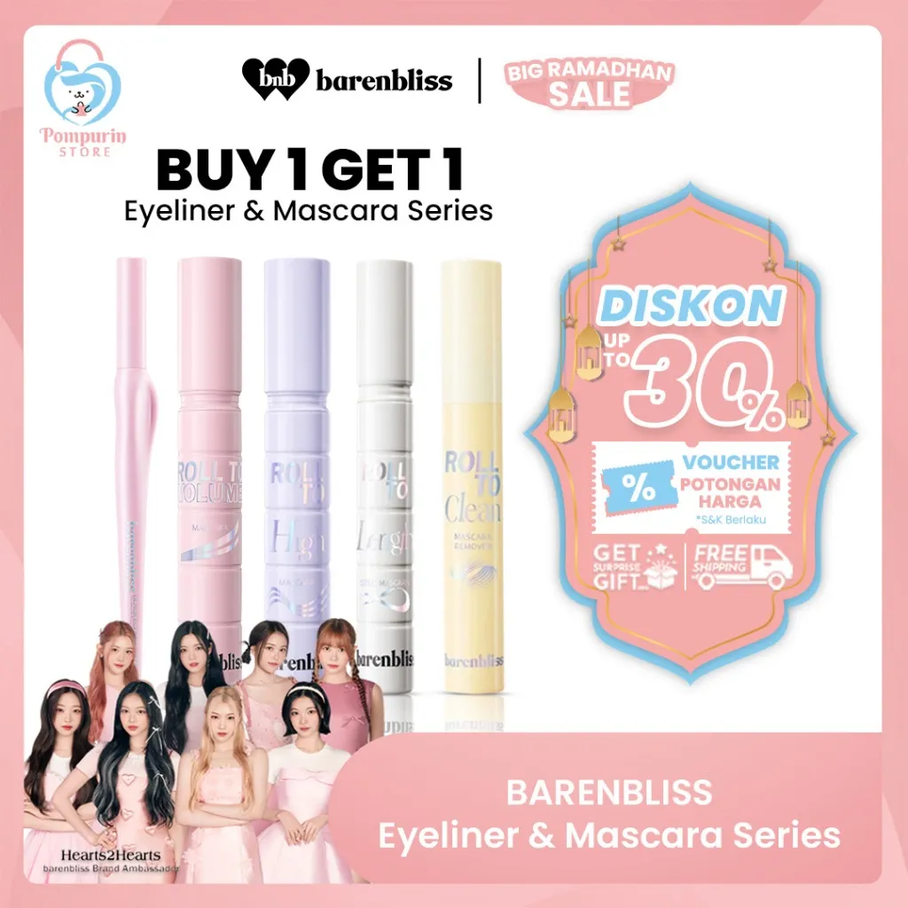BNB Barenbliss Better Than Magic Eyeliner / Black Eclipse Eyeliner / Roll To Volume / High / Length / Definer Mascara / Clean Remover / Waterpoof Tahan 24 Jam
