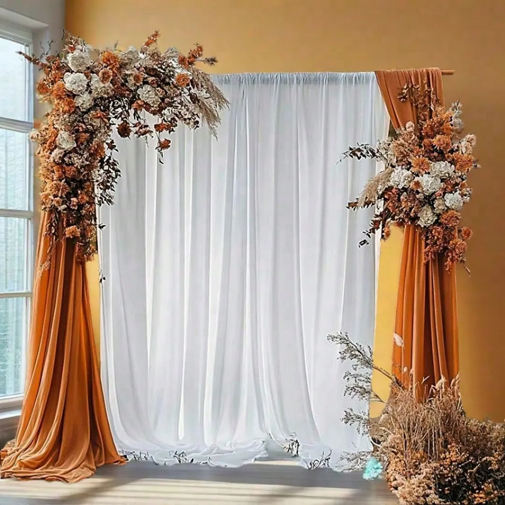Backdrop Dekorasi Pesta Ulang Tahun Lamaran Wedding Kain Hyget Tinggi 4M Lebar 3M [Sudah Jahit]