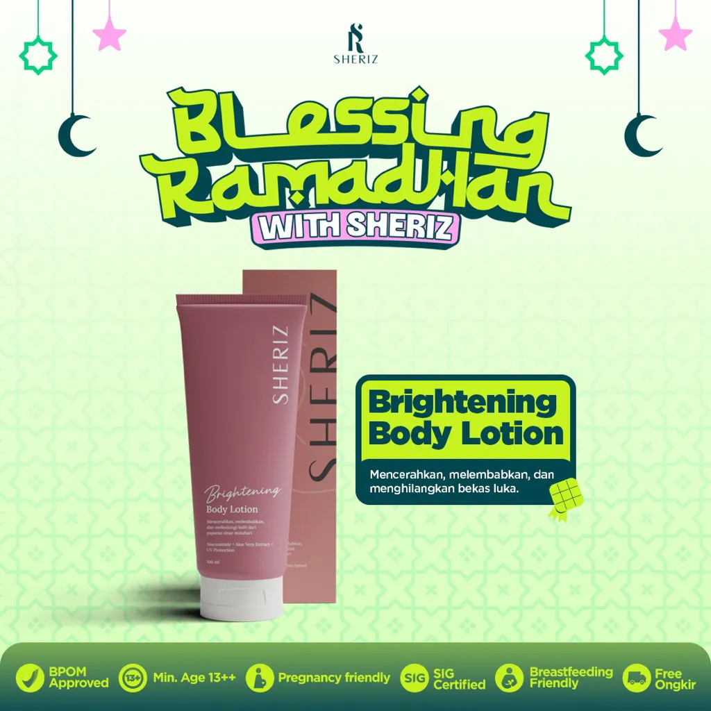 SHERIZ BRIGHTENING BODY LOTION Mencerahkan, Memudarkan Bekas Luka
