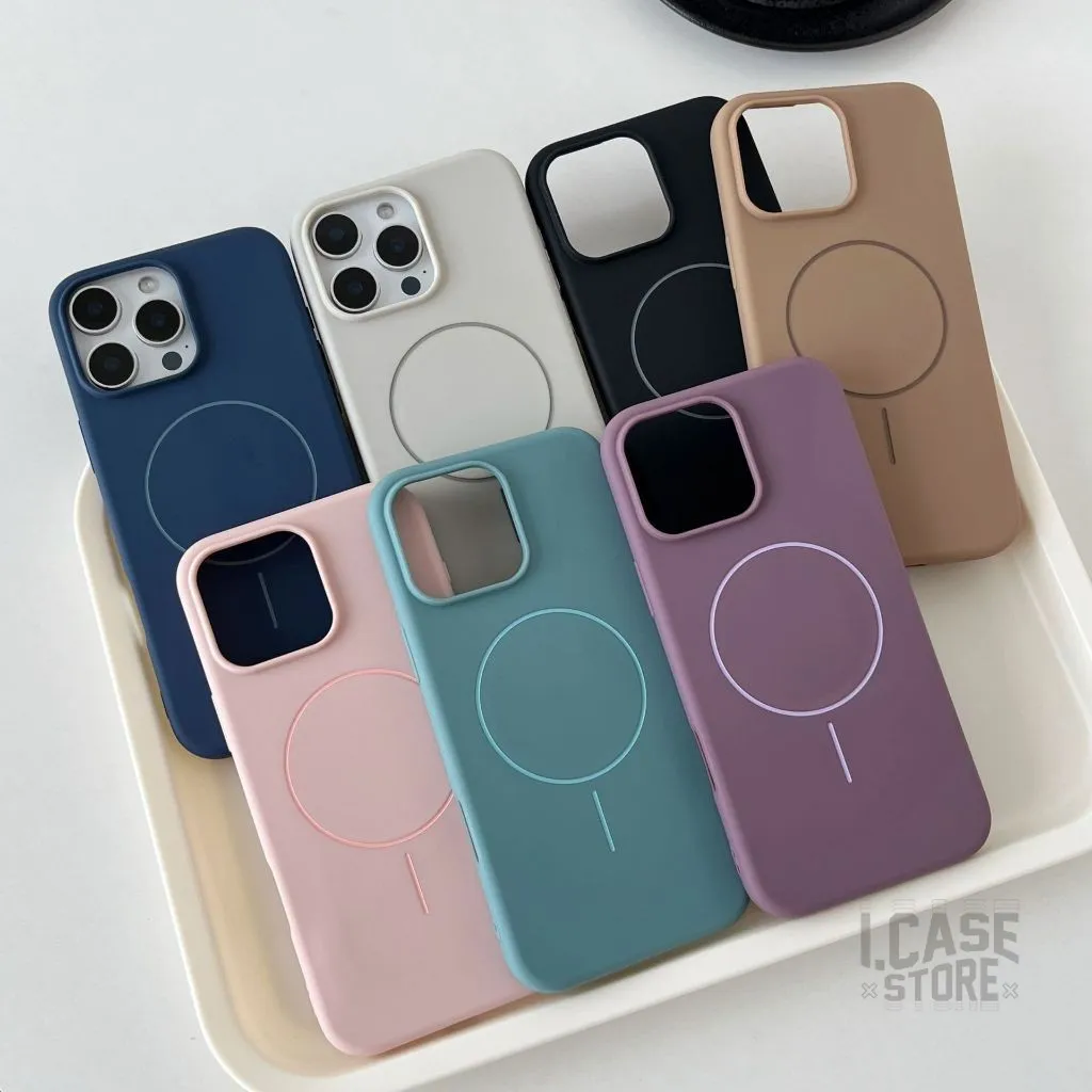 ICase_Store Softcase Magsafe WIreless Charge Liquid Silicon for iPhone X 11 12 ProMax 13 15 Plus 16