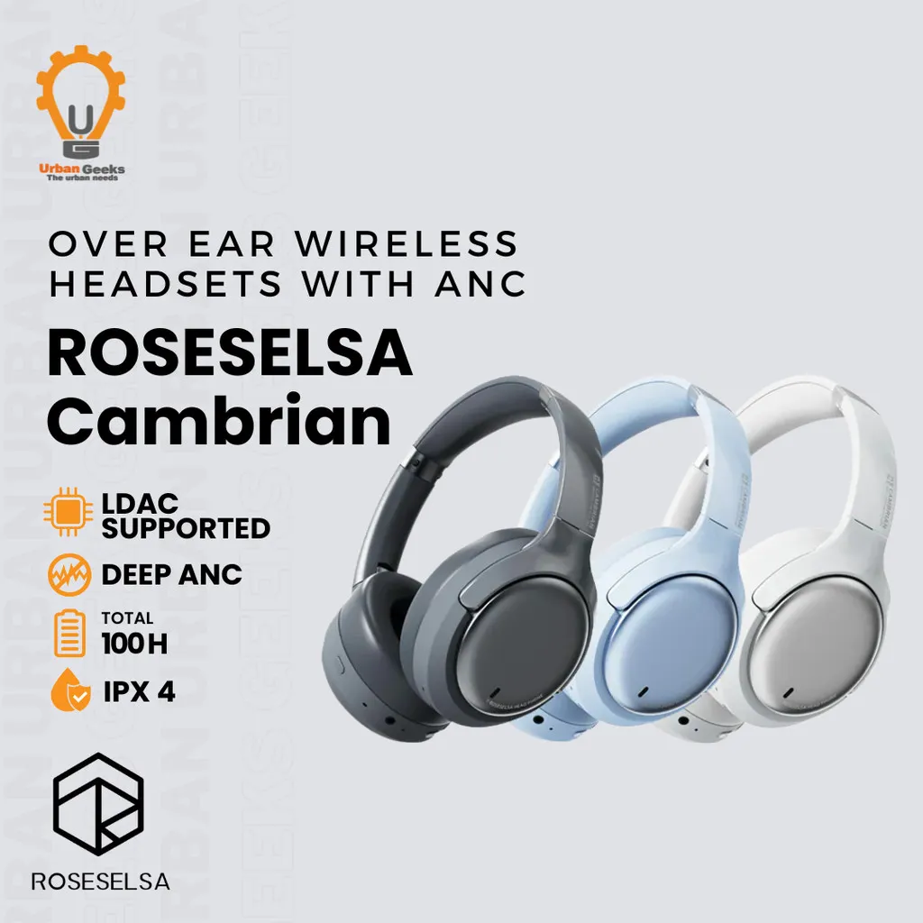 ROSESELSA Cambrian HR2 Wireless Headphone LDAC HiRes ANC 48dB Dynamic Driver Wood Diaphragm