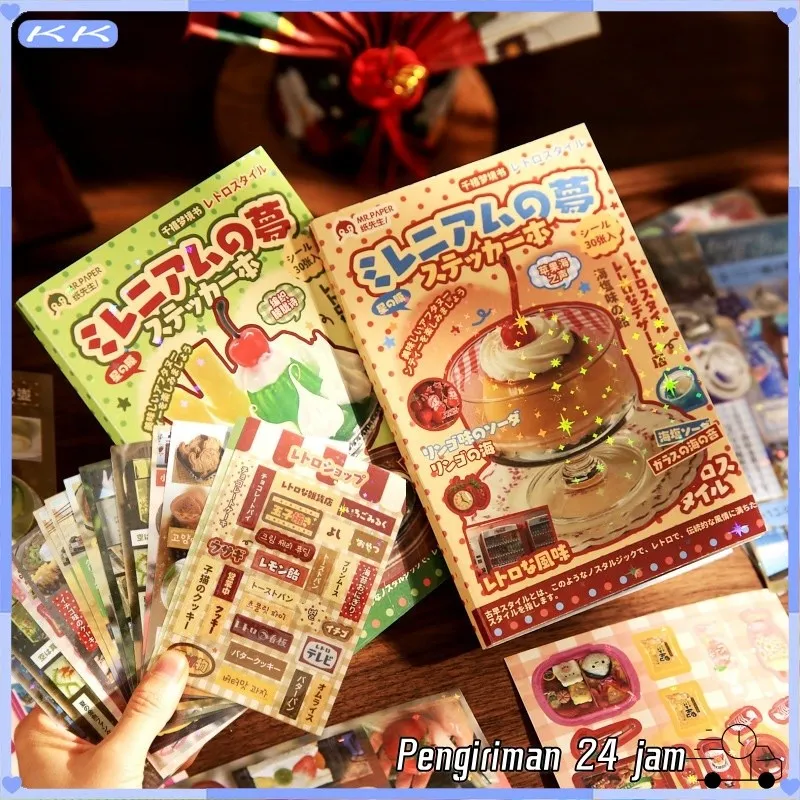 (Ready) 30 Lembar Toko Serba Ada Buku Stiker Makanan Toko Serba Ada Gaya Jepang / DIY Scrapbook Hadiah Ulang Tahun Mahasiswa