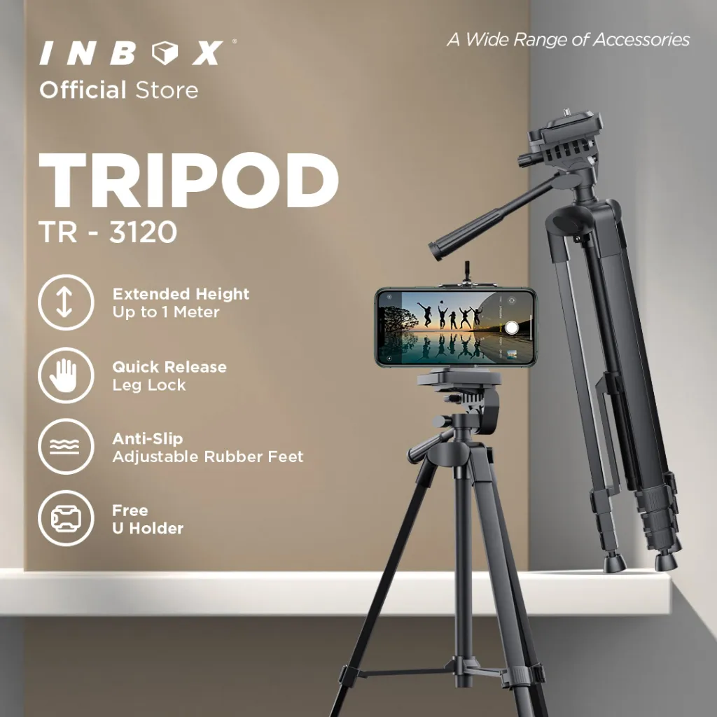 Tripod TR-3120 | Tripod Kamera dan Handphone - Lengkap dengan Holder U Panjang 1M