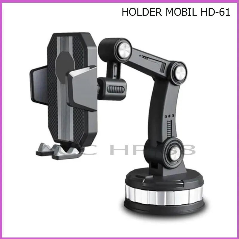 Acchp Holder Mobil HD61 Universal Stand Handphone Dashboard Alat Pengangga Hp Di Kaca Pejepit Hape Flexibel