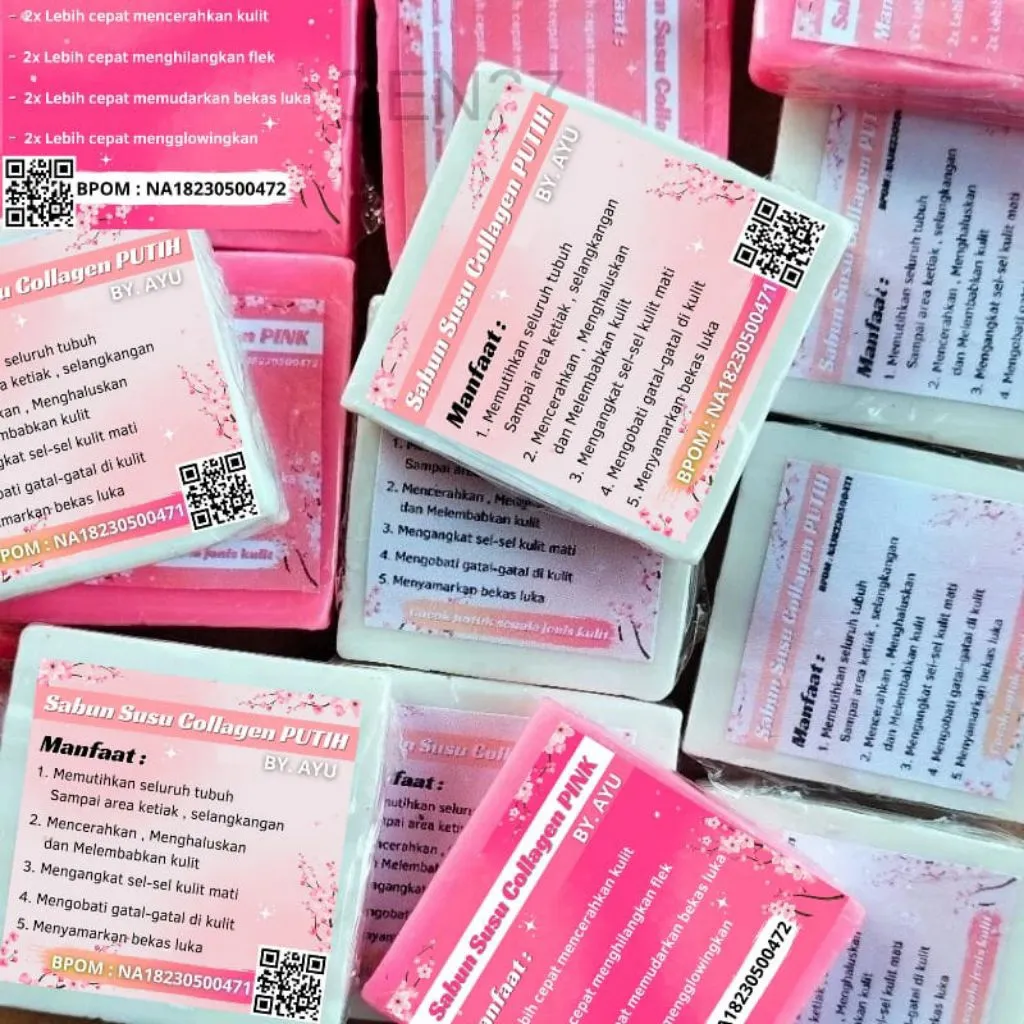 12 pcs & 6 pcs Sabun Susu Collagen Viral BPOM by Ayu (Bisa Cod)