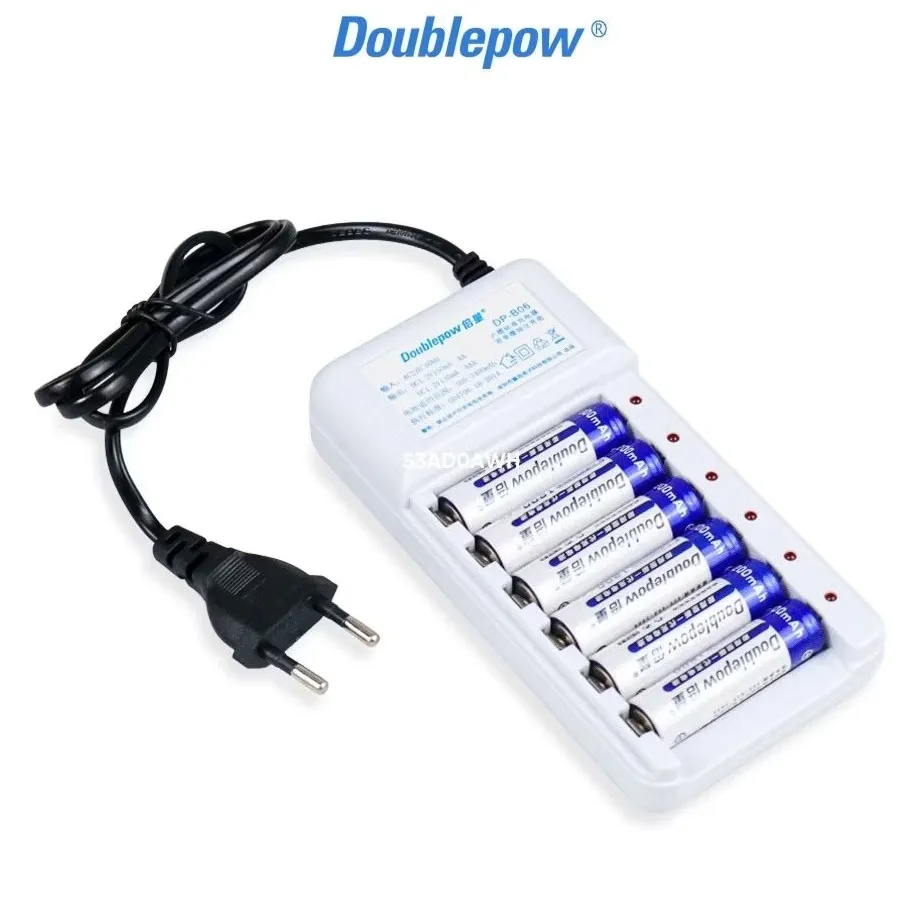 DOUBLEPOW DP-B06 - Charger Baterai 6 slot AA/AAA with 6PCS AA 1200mAh Original Nemutoko