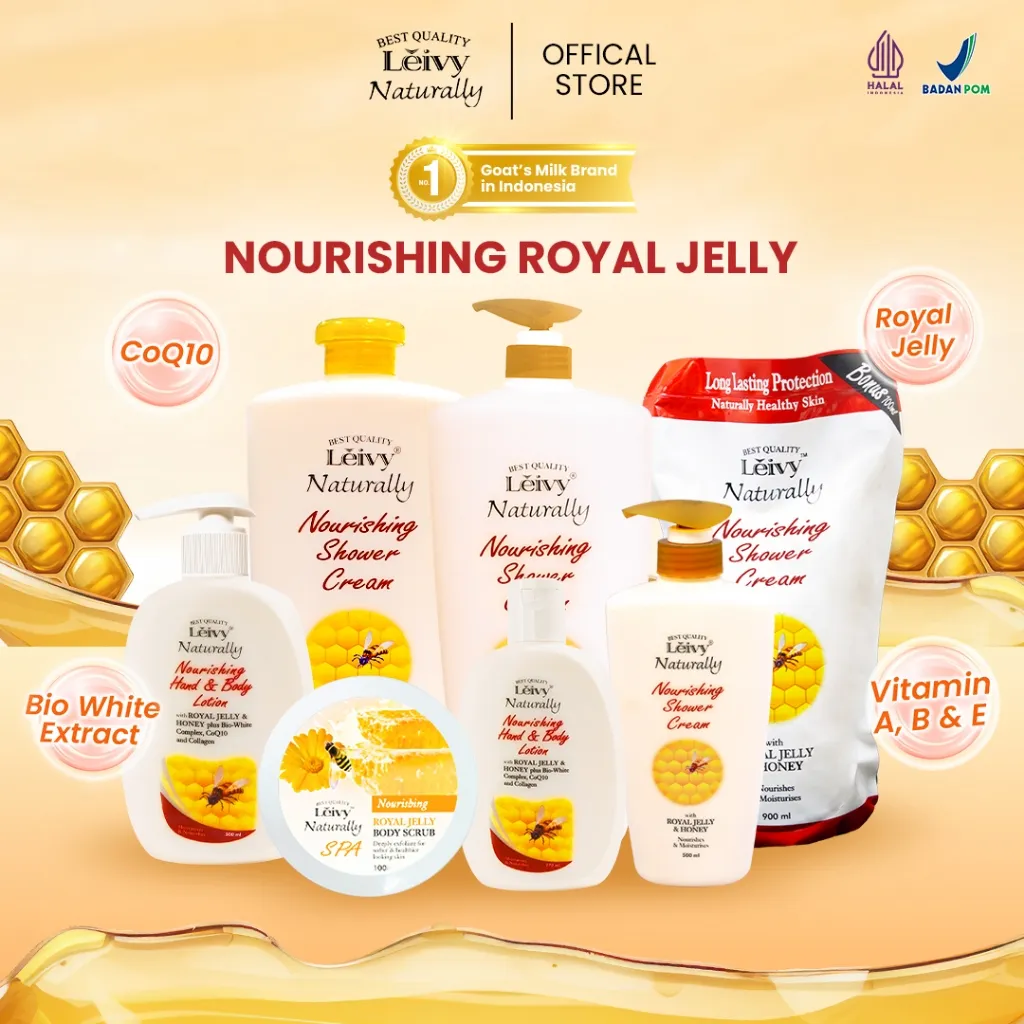Leivy Body Wash Sabun Mandi Shower Cream Royal Jelly Series All Varian - Shower Cream - Body Lotion - Body Scrub