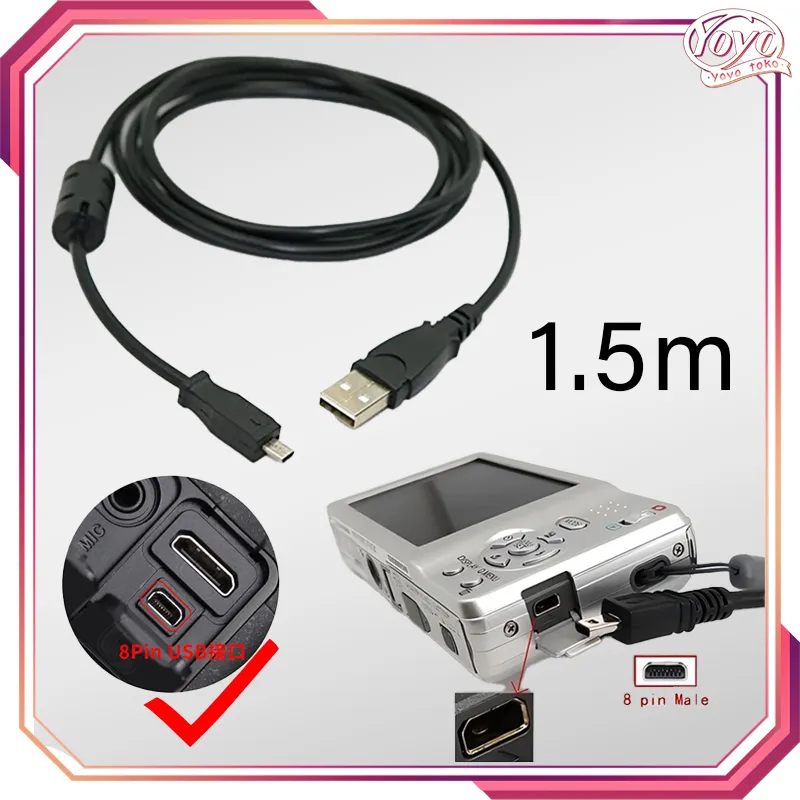 1.5m Kabel Data USB Cable UC-E6 1.5m Kabel Data 8pin Cemera Cable Nikon Dslr Cable Kabel Data Sony
