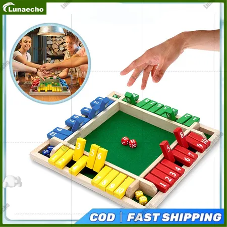 4 Warna Board Game Untuk Keluarga Glory Mainan Board Game Dadu Shut the Box Angka Shut