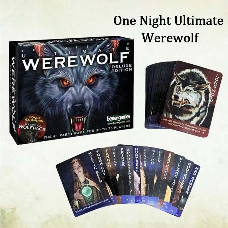 1 Set Ultimate Werewolf Deluxe Edition Board Game Ultimate Edition Card Game One Night Ultimate Werewolf FAMILY CARD GAME