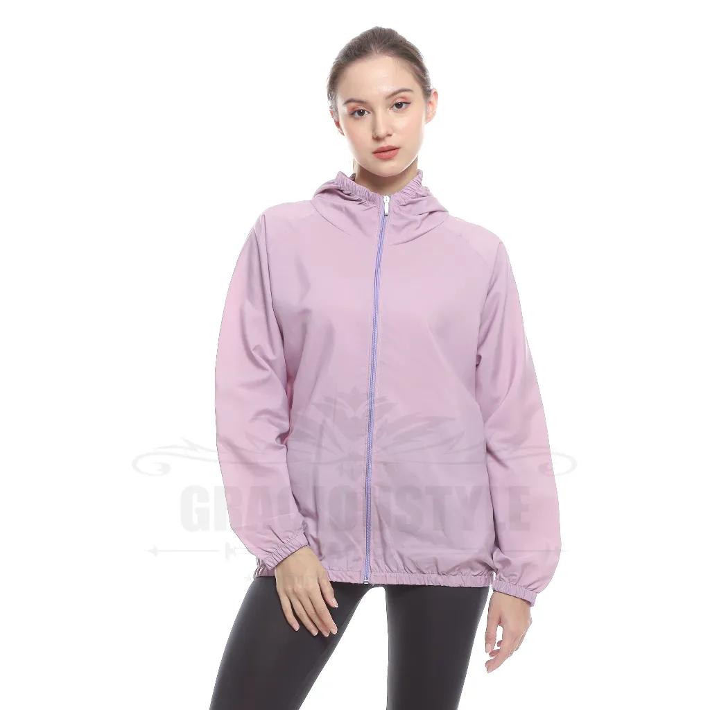 GRACIOUSTYLE - Jaket Olahraga Parasut Polos Pria/Wanita Sauna Suit, Jogging, Lari, Bersepeda, Despo, Gym Fitnes, Senam, Yoga, Running