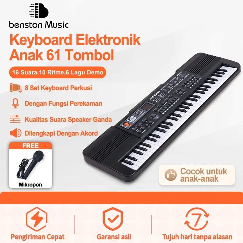COD 61-Key Keyboard Elektronik Portabel Multifungsi Anak/Pemula Keyboard USB 6191 Keyboard Elektronik
