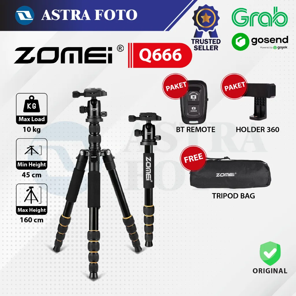 ZOMEI Q666 / Q-666 TRIPOD & MONOPOD KAMERA DSLR MIRRORLESS & HP