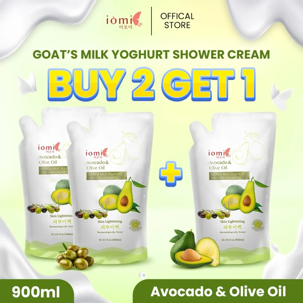 IOMI Body Wash Shower Cream Sabun Mandi Yoghurt Milk Shower Cream 900ml β All Varian