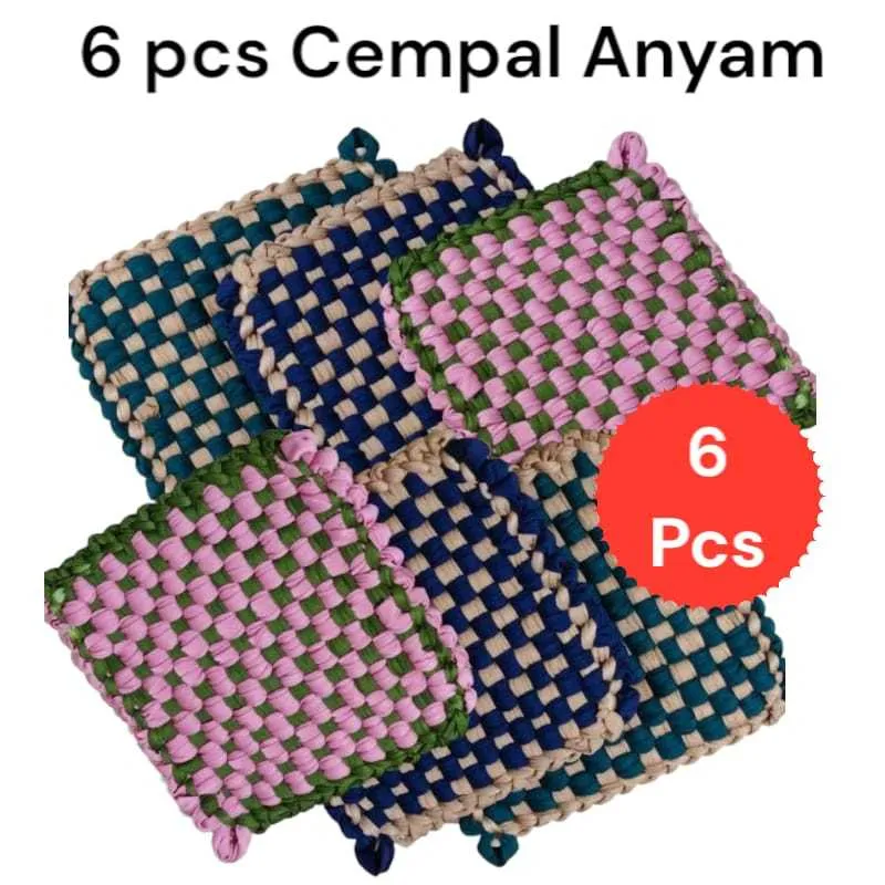 Lap Cempal Anti Panas 6 Pcs Alas Tatakan Dapur Kain Cempal Pegangan Panci