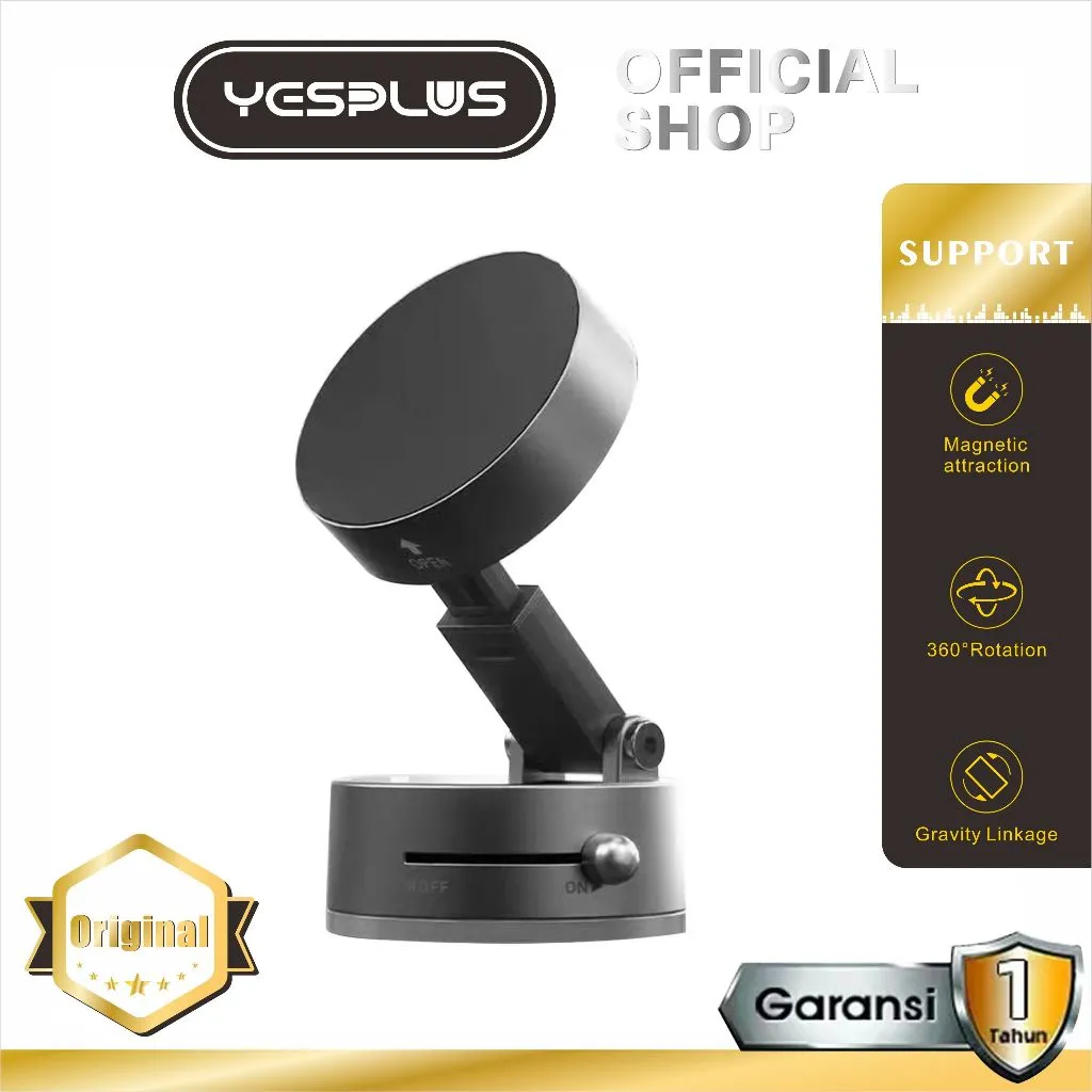 Holder Hp Magnetic YESPLUS XP-01 Stand Holder 360° Rotation Adjustable Vacuum Suction Universal Car