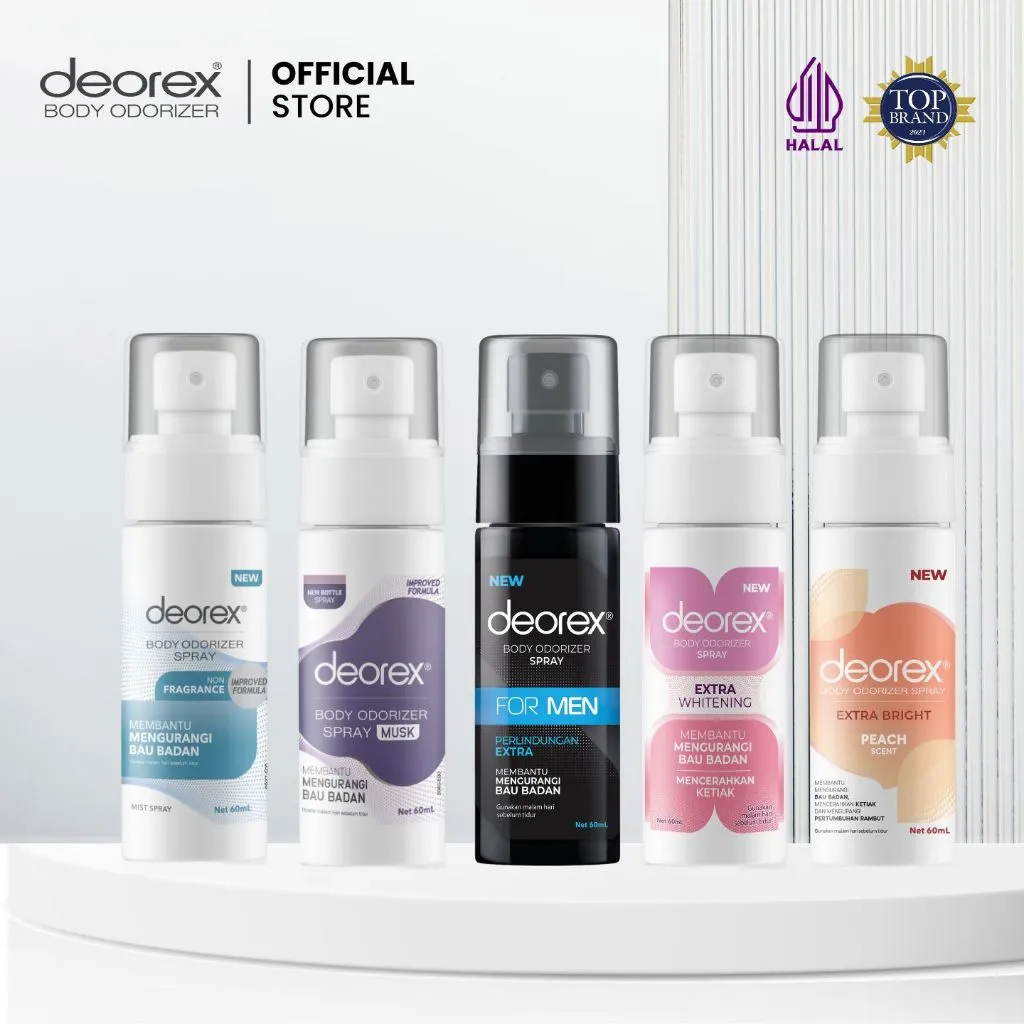 Deorex Body Odorizer Nonfragrance/Musk/Men/Extra Whitening/Pengganti Deodorant/Bau Ketiak/Bau Badan