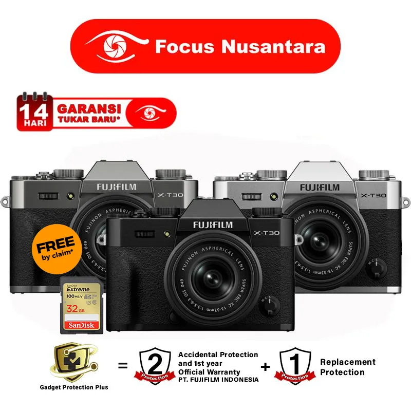 FUJIFILM X-T30 III Kit 13-33mm /FUJIFILM XT30 Mark III X-T30III Body Only Fuji XT30III GARANSI RESMI