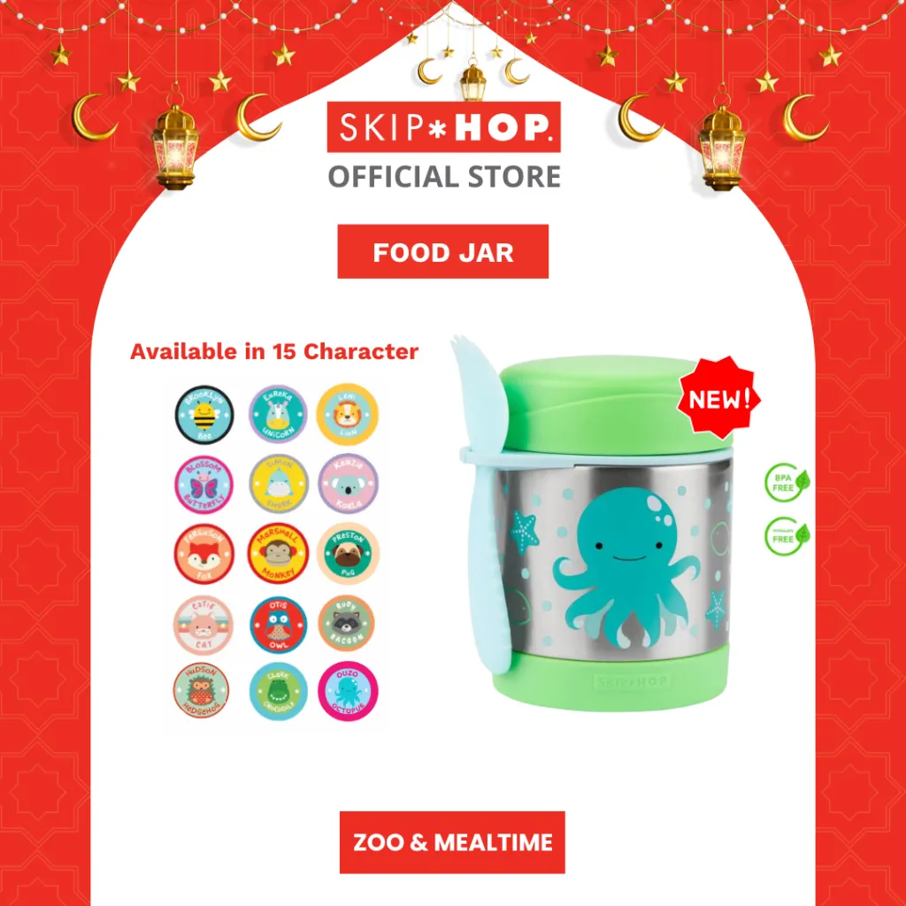 Skip Hop Zoo Insulated Food Jar - Wadah Makanan Hangat Stainless Steel Anak