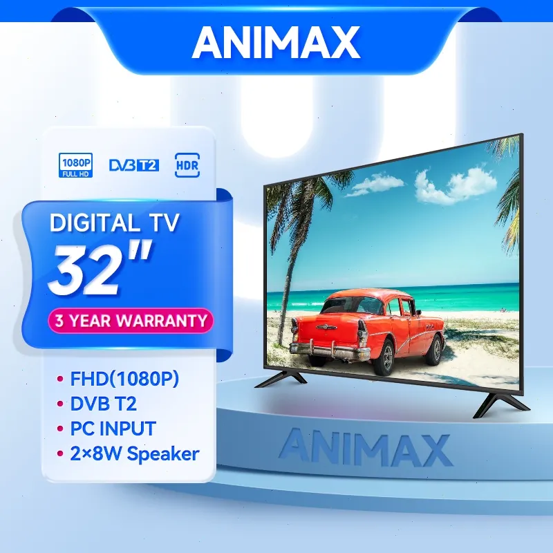 Animax TV Android 32 Inch Smart TV Digital 32 Inch TV LED FHD Android 14.0/OS Coolita FHD Televisi LED Youtube Web Browswer-Wifi