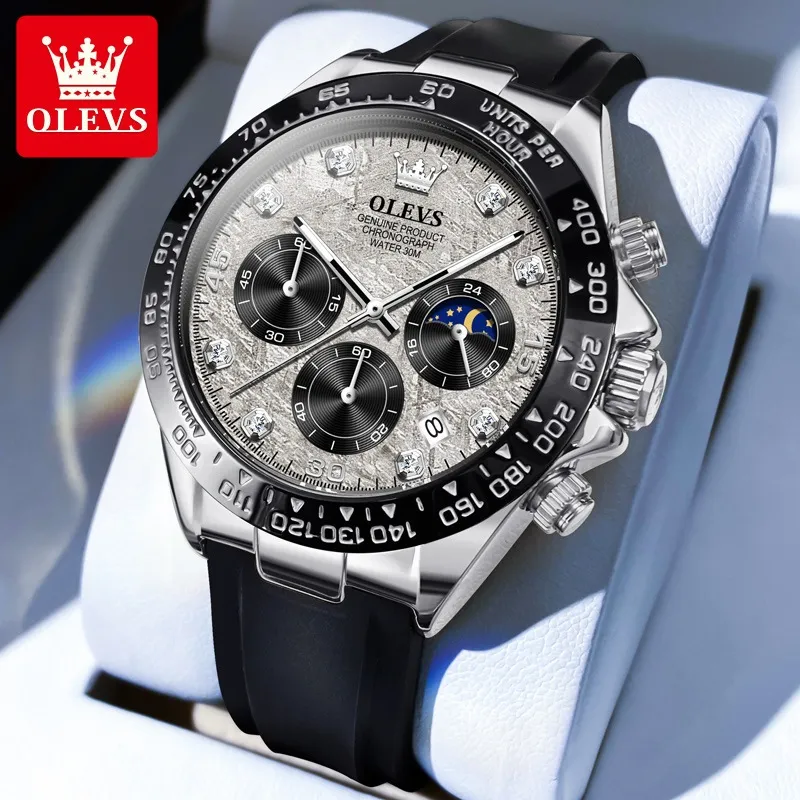 OLEVS Jam Tangan Pria Anti Air Original Elegan Tahan lama Watch Men Multifungsi Cowok Bonus box