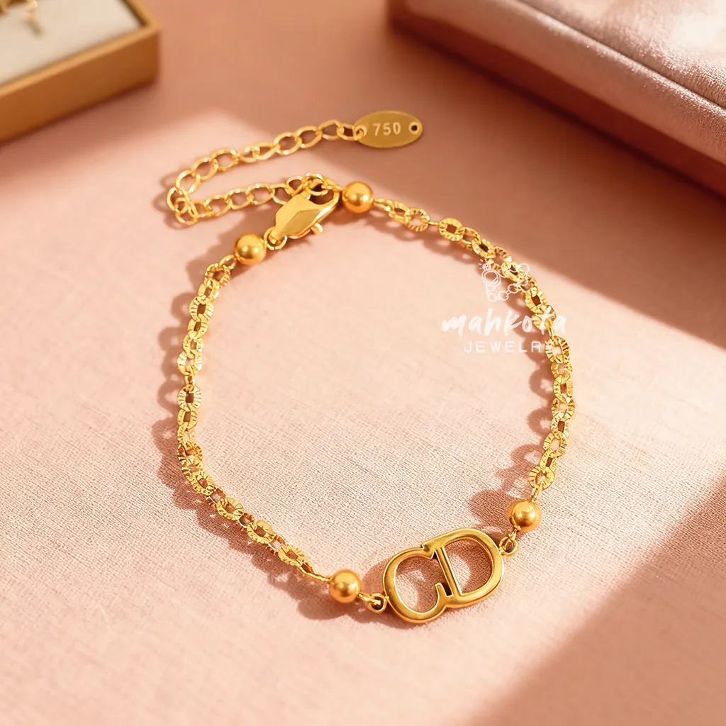 G230 Gelang Titanium Wanita Korean Style 6 Lapis Pelapisan Emas 18KGP • Liontin Dedekk • Anti Karat Anti Luntur • Titanium Jewelry • Gelang Aesthetic • Gelang Minimalis • Gelang Simple • Aksesoris Perhiasan Wanita • Cocok Untuk Kado Pacar